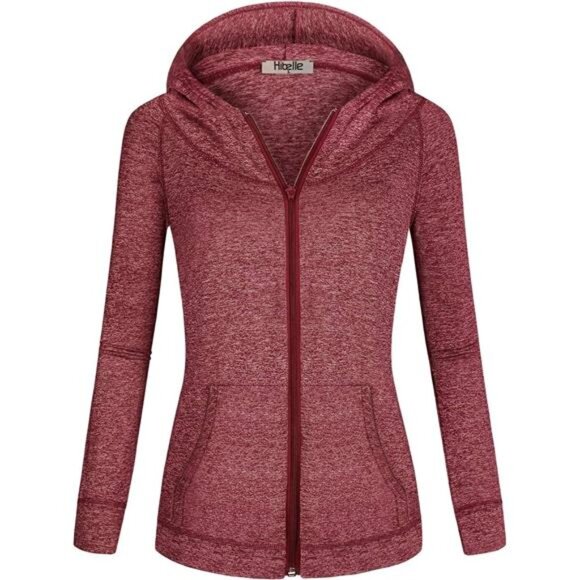 Women's Full-Zip Fleece-Lined Hoodie – Sports Sweatshirt with Handy Pockets - Picture 1 of 6